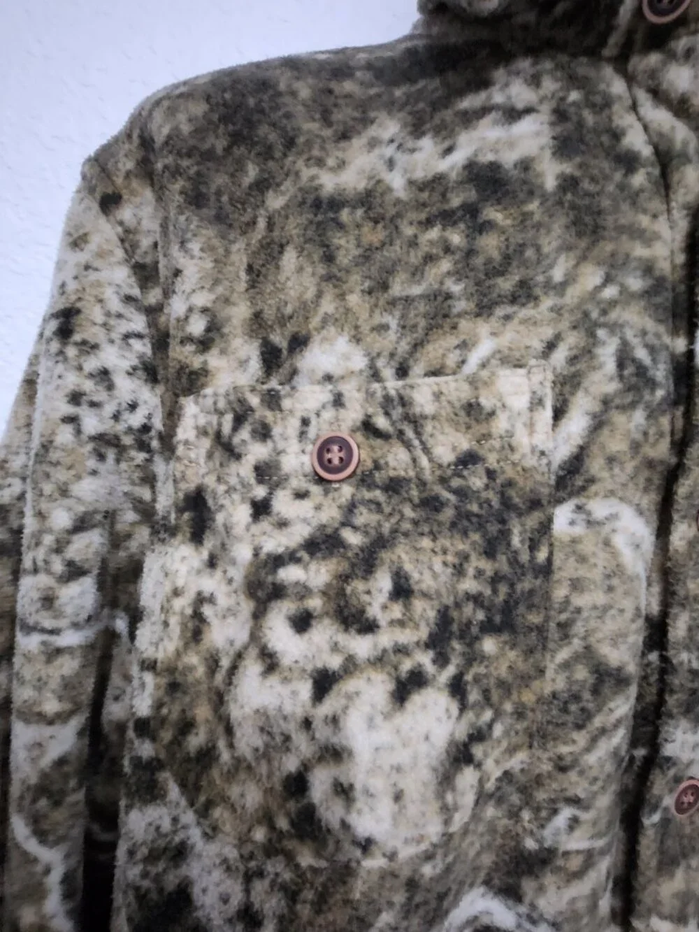Racks & Reels Camo Sherpa Button Down XL